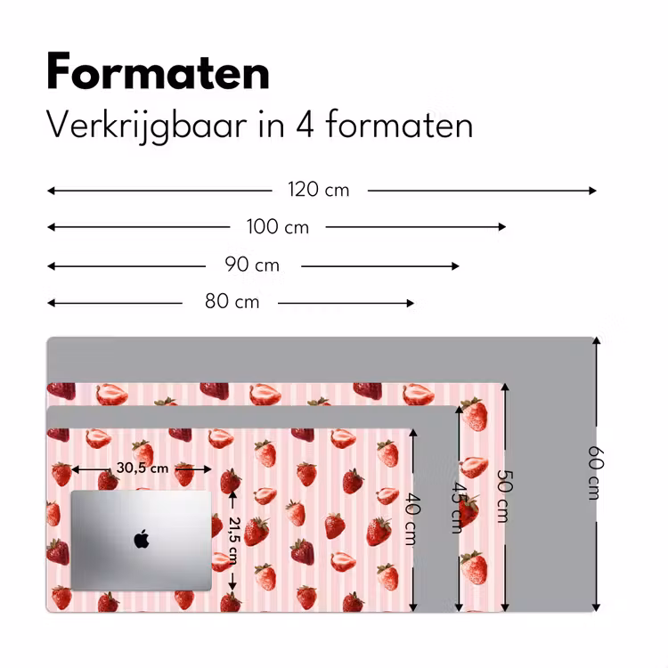 Strepen - Aardbei - Roze Muismat XXL klein 681 -sfeer5