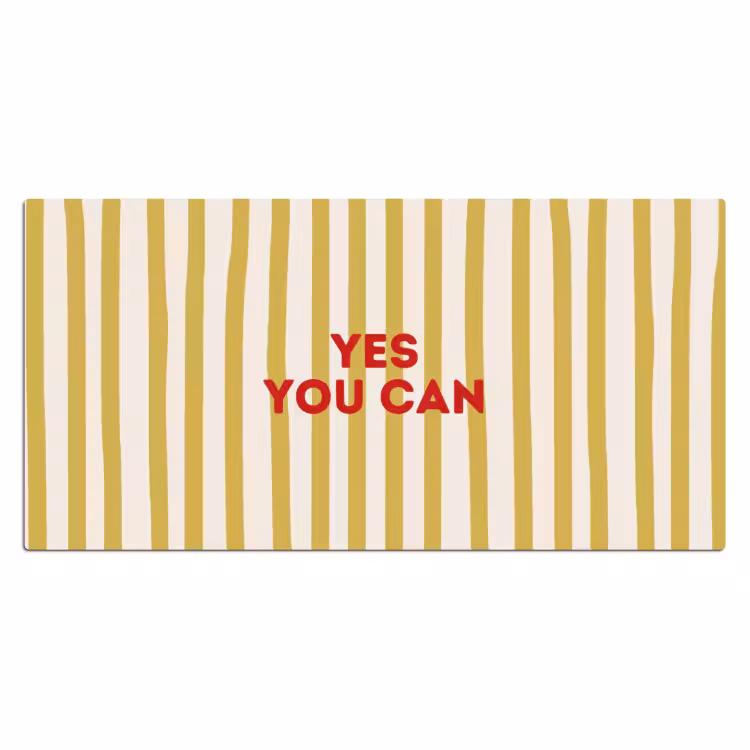 Strepen - Abstract - Yes you can - Rood Muismat XXL klein -3d_leeg