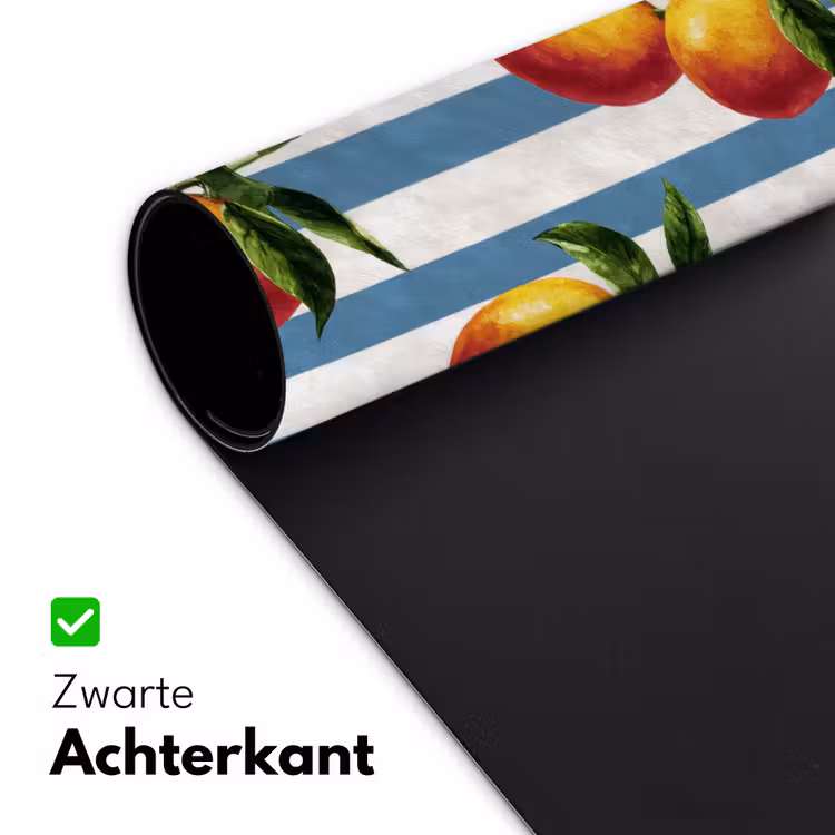 Strepen - Citroen - Blauw Muismat XXL klein 681 -sfeer2