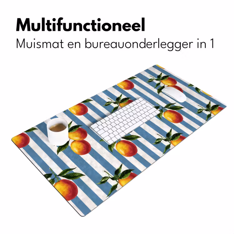 Strepen - Citroen - Blauw Muismat XXL klein 681 -sfeer4