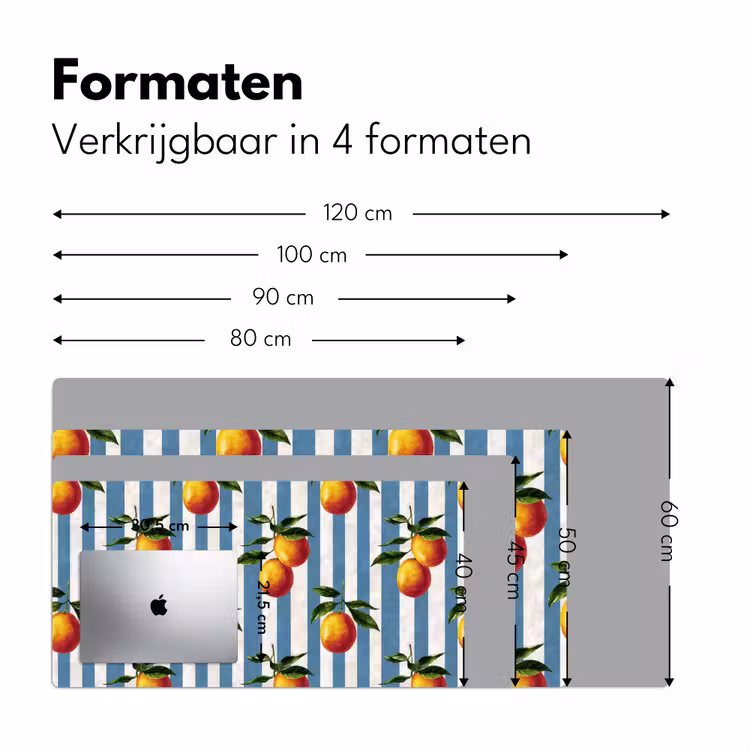Strepen - Citroen - Blauw Muismat XXL klein 681 -sfeer5