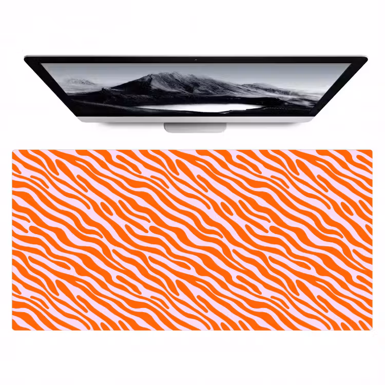 Strepen - Dynamisch - Oranje Muismat XXL klein 681 -zzz3d