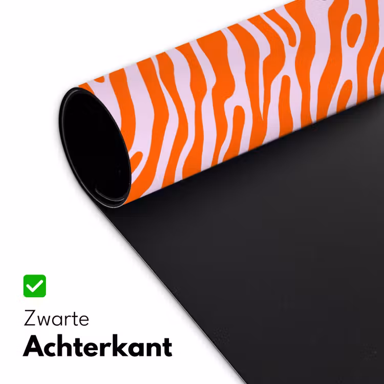 Strepen - Dynamisch - Oranje Muismat XXL klein 681 -sfeer2