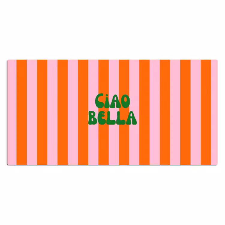 Strepen - Oranje - Verticaal - Ciao bella Muismat XXL klein -3d_leeg