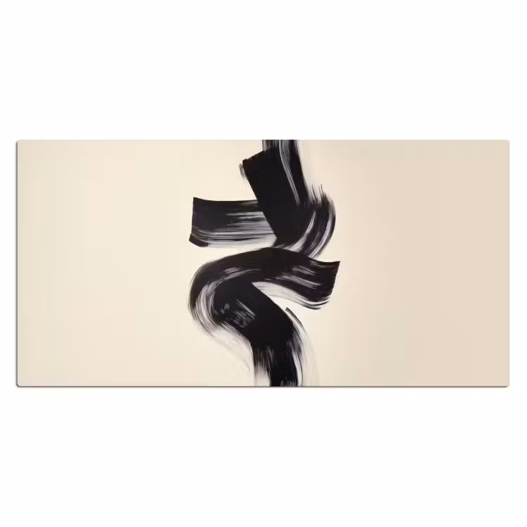 Strepen - Zwart - Abstract Muismat XXL klein -3d_leeg