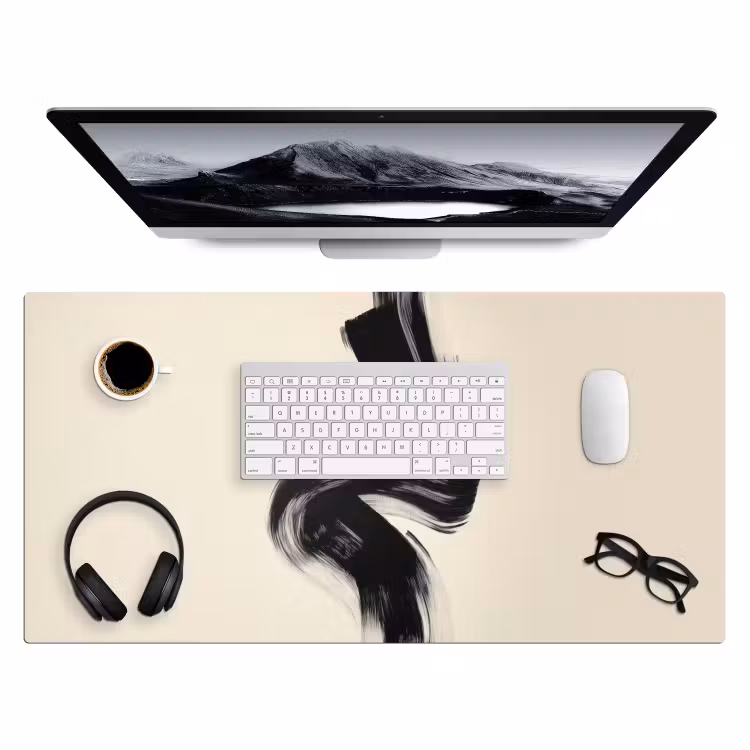 Strepen - Zwart - Abstract Muismat XXL klein -3d