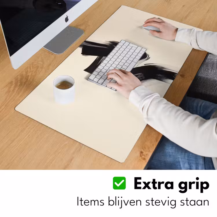 Strepen - Zwart - Abstract Muismat XXL klein -sfeer3