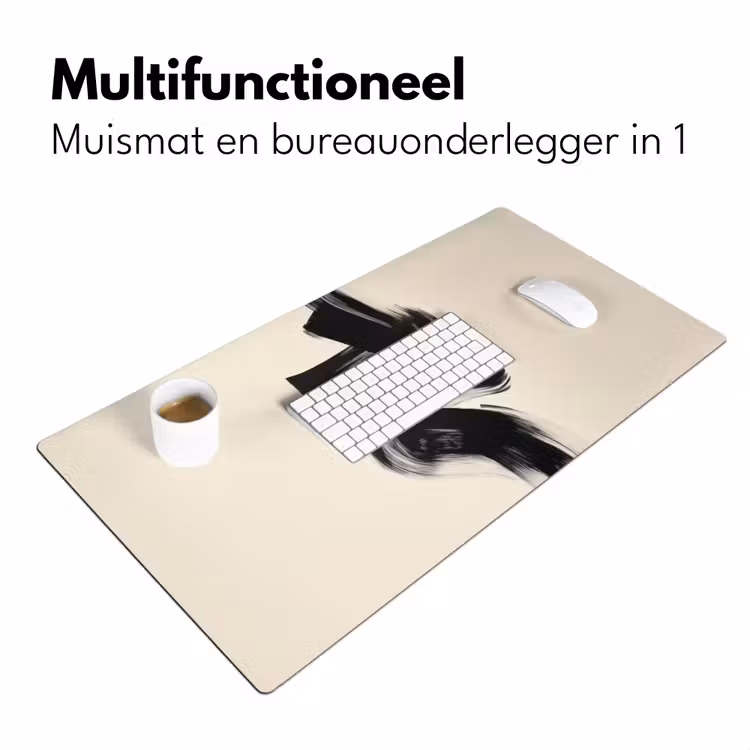 Strepen - Zwart - Abstract Muismat XXL klein -sfeer4