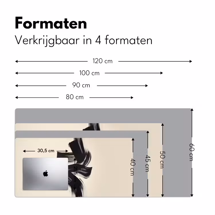 Strepen - Zwart - Abstract Muismat XXL klein -sfeer5