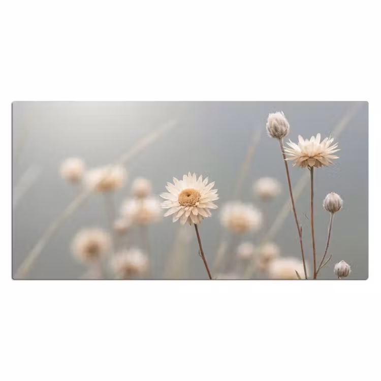 Strobloemen - Wit - Daglicht Muismat XXL klein -3d_leeg