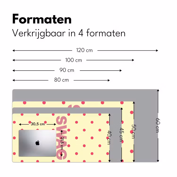 Swag - Roze - Stippen - Geel Muismat XXL klein -sfeer5
