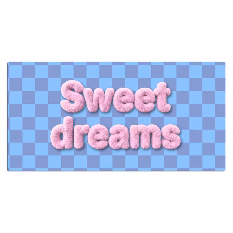 Sweet dreams - Vierkanten - Roze - Blauw Muismat XXL klein -3d_leeg