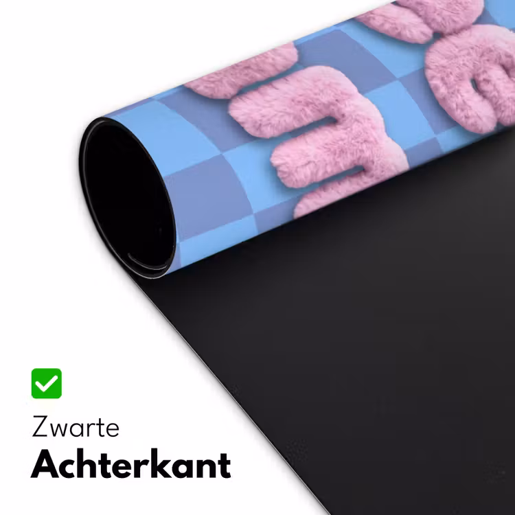 Sweet dreams - Vierkanten - Roze - Blauw Muismat XXL klein -sfeer2