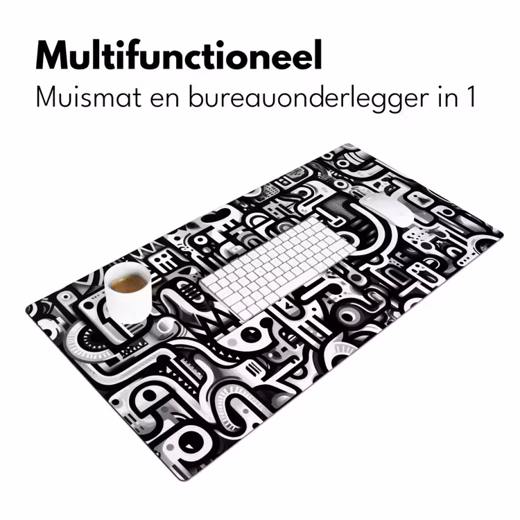 Symbolen - Abstract - Grafisch - Zwart Muismat XXL klein -sfeer4