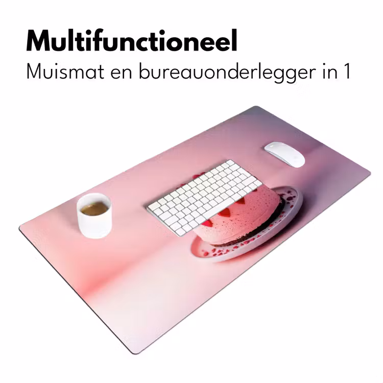 Taart - Hart - Roze Muismat XXL klein -sfeer4