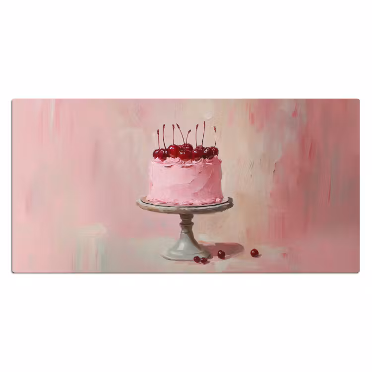 Taart - Pink - Cherry Muismat XXL klein -3d_leeg