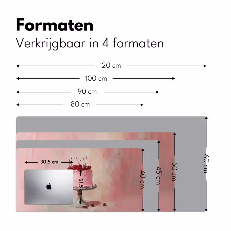 Taart - Pink - Cherry Muismat XXL klein -sfeer5