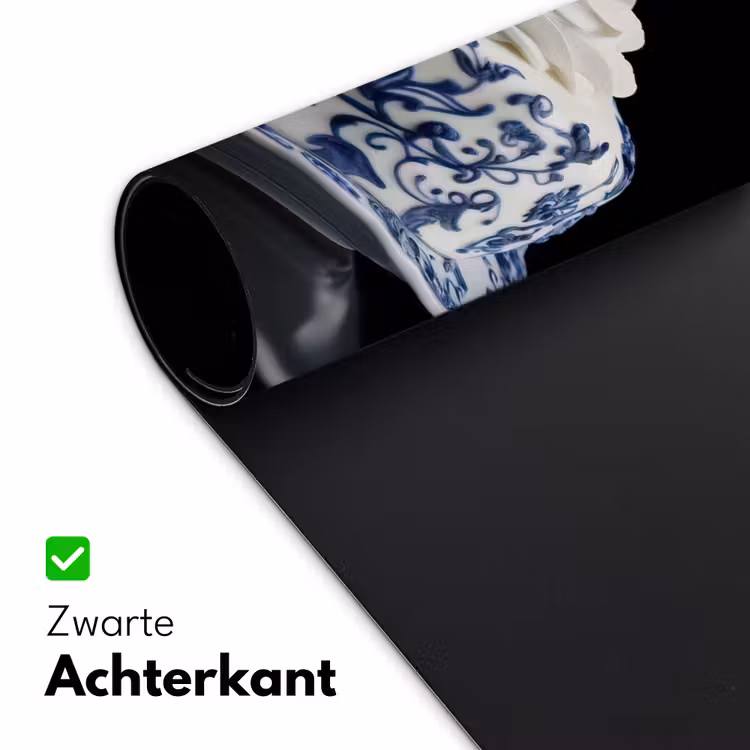 Taart - Slagroom - Kers - Bord - Delfts blauw Muismat XXL klein -sfeer2
