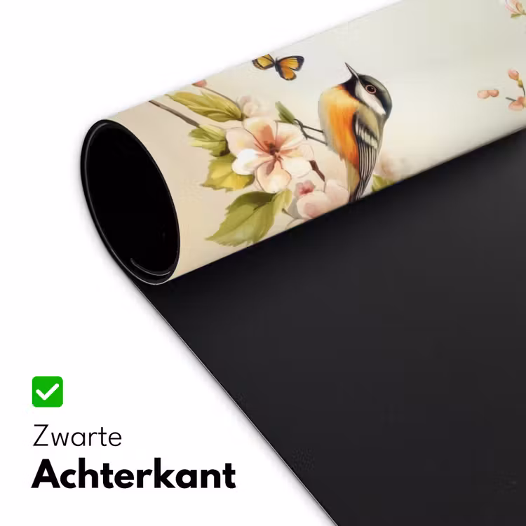 Takken - Bloemen - Vogeltjes - Roze Muismat XXL klein -sfeer2