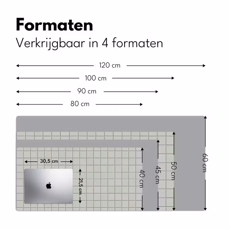 Tegel - Patroon - Lichtgroen Muismat XXL klein 681 -sfeer5