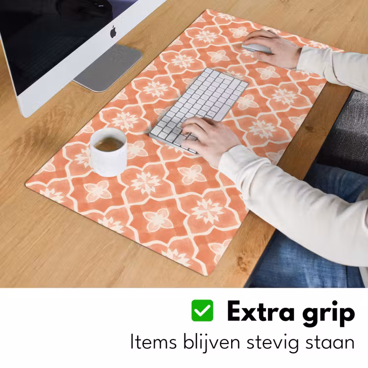 Tegelpatroon - Arabesk - Vintage - Terracotta Muismat XXL klein 681 -sfeer3