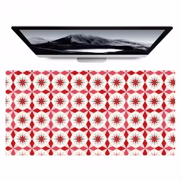 Tegelpatroon - Sterren - Retro - Roze - Mintgroen Muismat XXL klein 681 -zzz3d