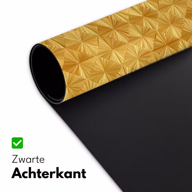 Tegels - Geometrisch - Reliëf - Goud Muismat XXL klein 681 -sfeer2