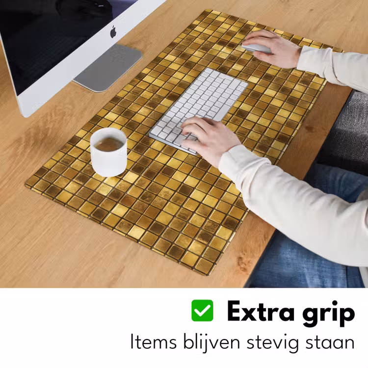 Tegels - Mozaïek - Luxe - Warm Goud Muismat XXL klein 681 -sfeer3