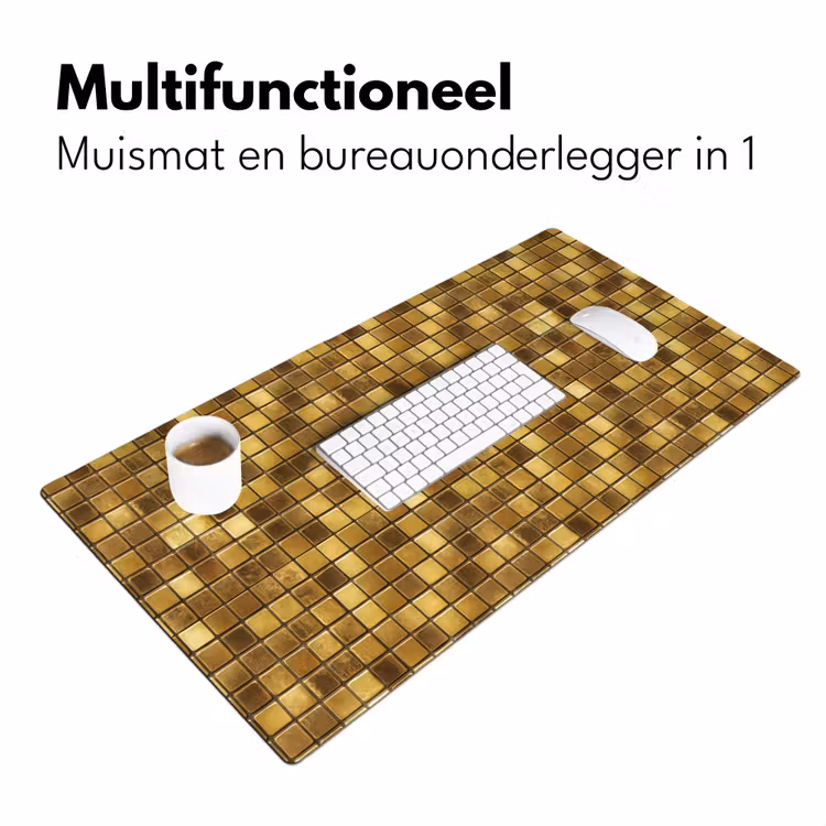 Tegels - Mozaïek - Luxe - Warm Goud Muismat XXL klein 681 -sfeer4
