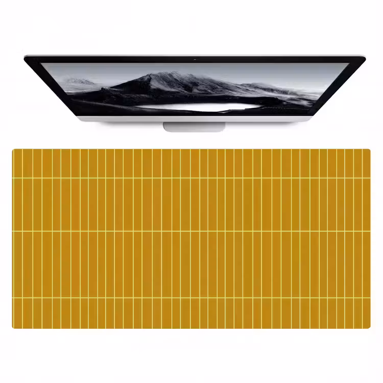 Tegels - Verticaal - Mosterdgeel Muismat XXL klein 681 -zzz3d