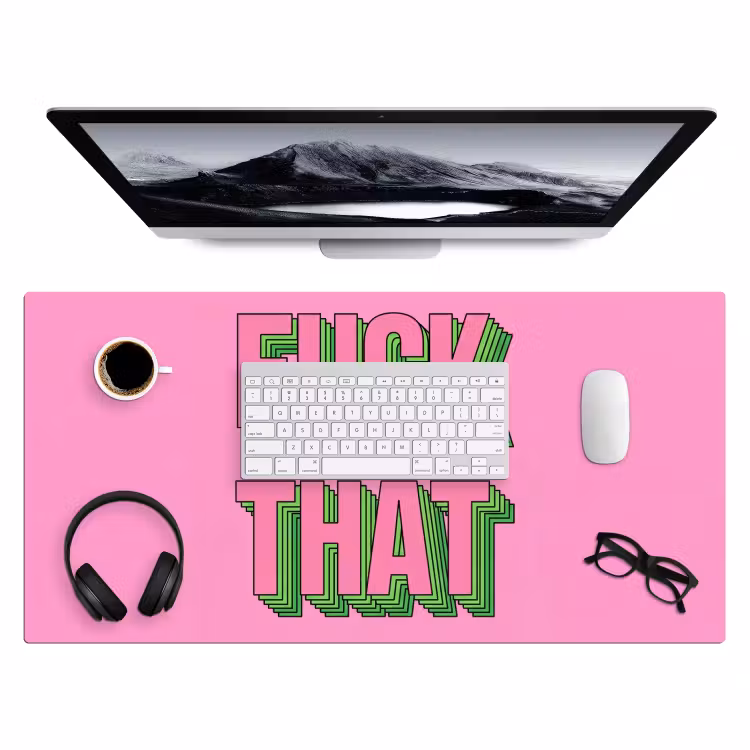 Tekst - Bold - Roze Muismat XXL klein -3d