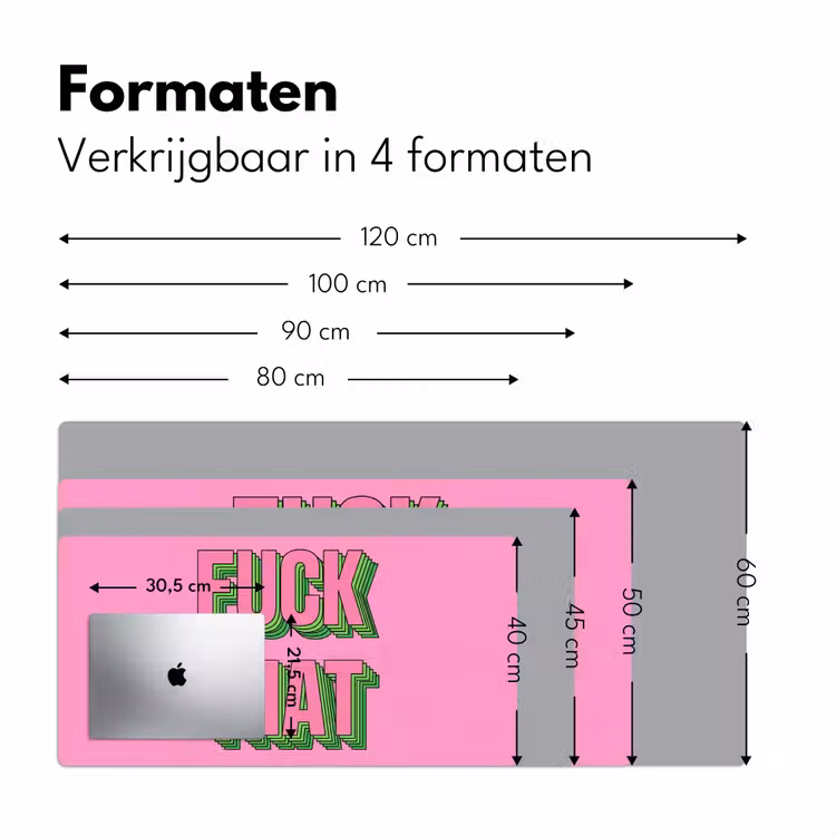 Tekst - Bold - Roze Muismat XXL klein -sfeer5