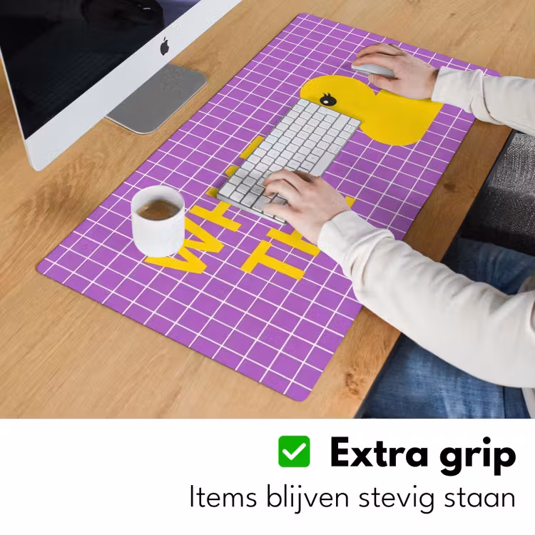 Tekst - Eend - Paars Muismat XXL klein -sfeer3