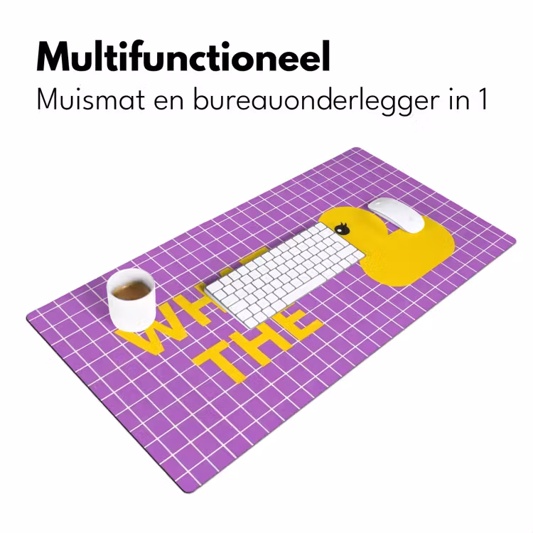 Tekst - Eend - Paars Muismat XXL klein -sfeer4