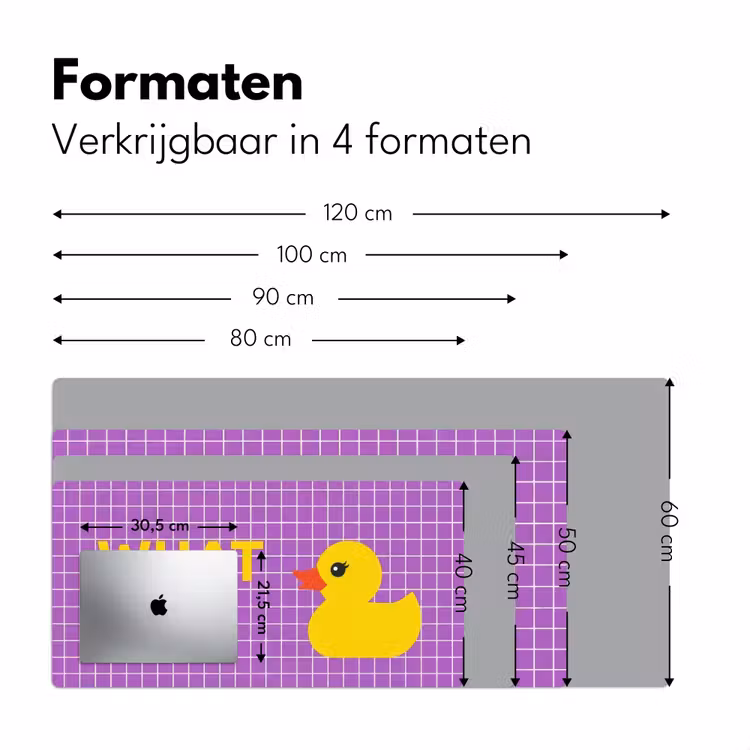 Tekst - Eend - Paars Muismat XXL klein -sfeer5