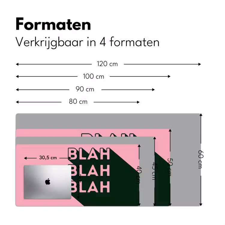 Tekst - Grafisch - Groen - Schaduw Muismat XXL klein -sfeer5