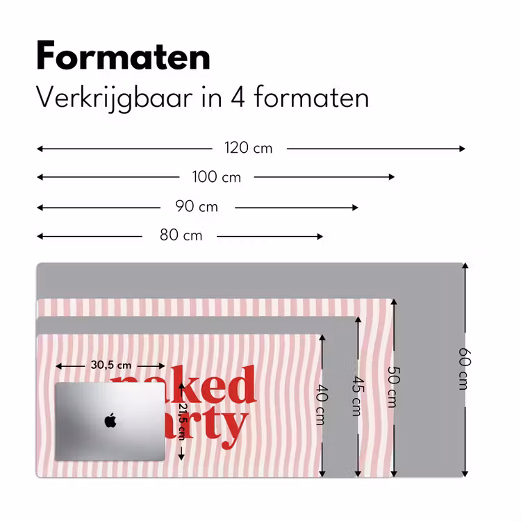 Tekst - Modern - Strepen Muismat XXL klein -sfeer5