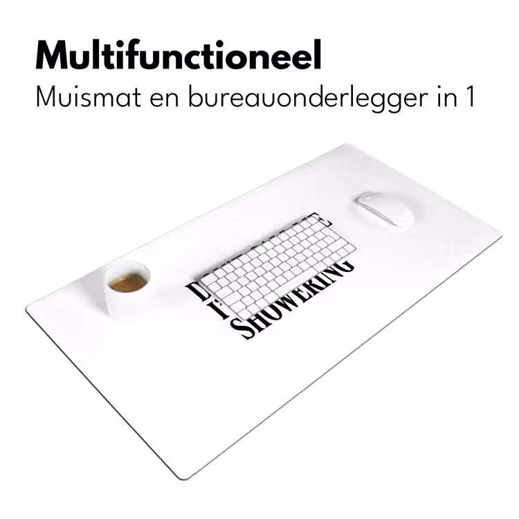 Tekst - Modern - Zwart - Wit Muismat XXL klein -sfeer4
