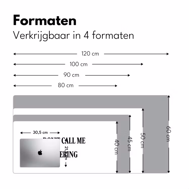Tekst - Modern - Zwart - Wit Muismat XXL klein -sfeer5