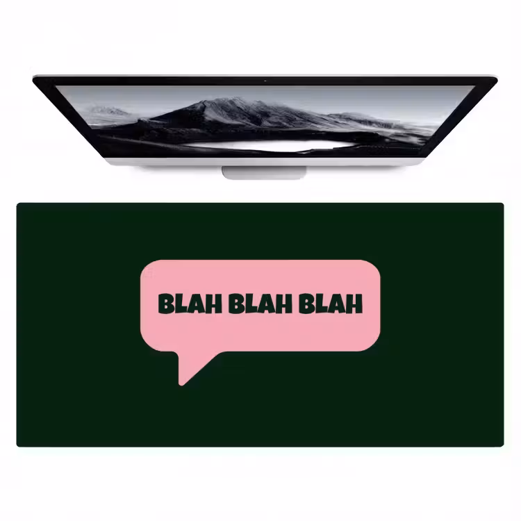 Tekstwolk - BLAH BLAH BLAH - Roze Muismat XXL klein -zzz3d