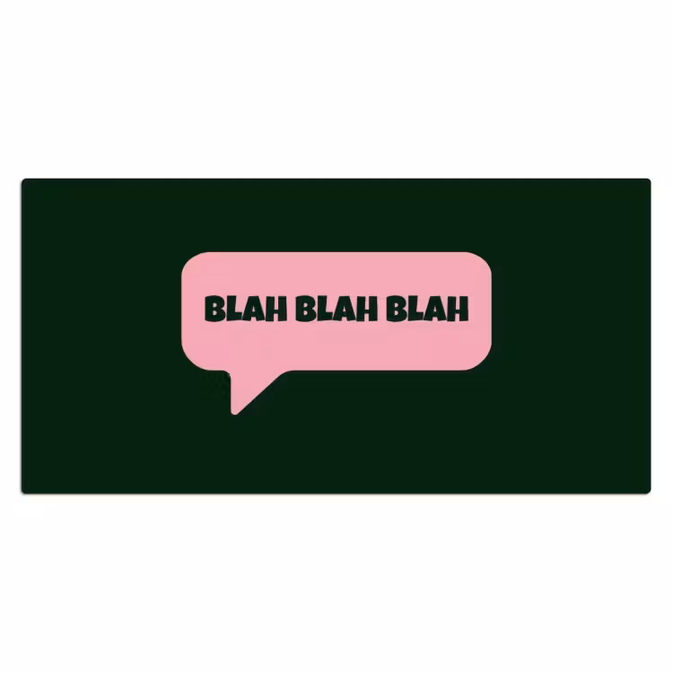 Tekstwolk - BLAH BLAH BLAH - Roze Muismat XXL klein -3d_leeg