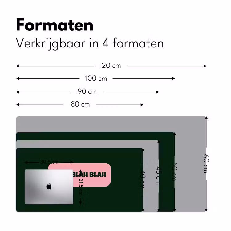 Tekstwolk - BLAH BLAH BLAH - Roze Muismat XXL klein -sfeer5