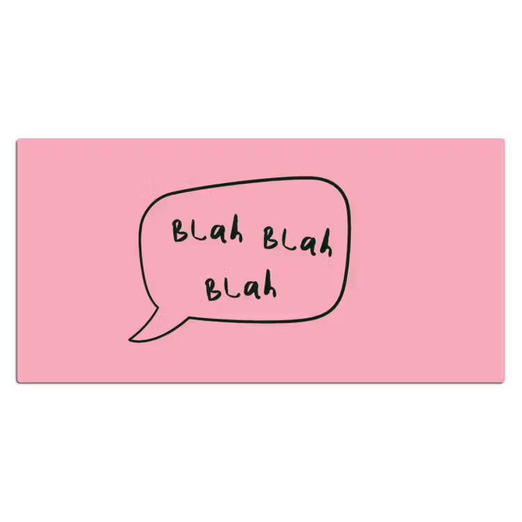 Tekstwolkje - BLAH BLAH BLAH - Roze Muismat XXL klein -3d_leeg