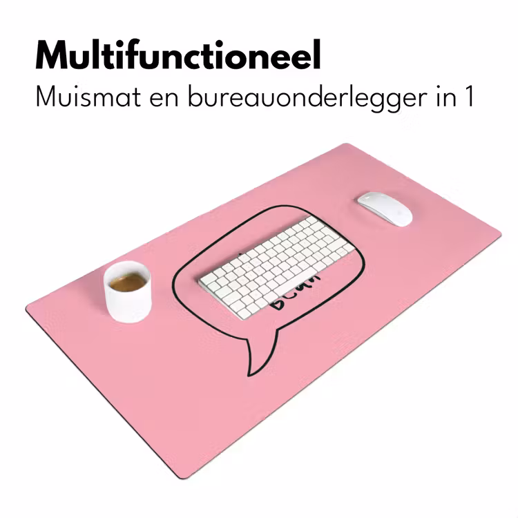 Tekstwolkje - BLAH BLAH BLAH - Roze Muismat XXL klein -sfeer4