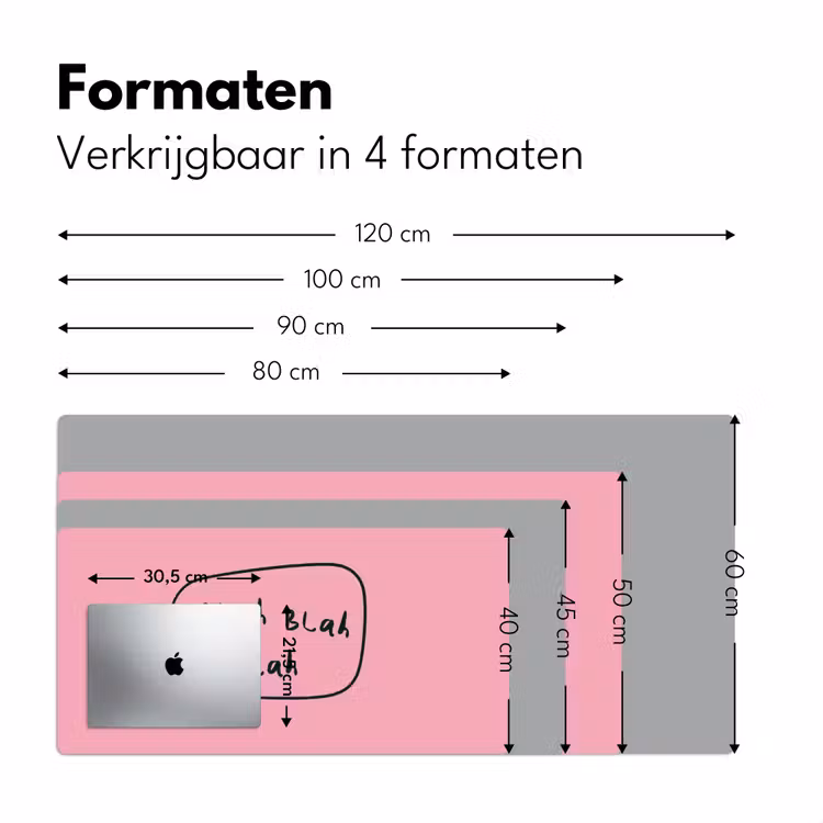 Tekstwolkje - BLAH BLAH BLAH - Roze Muismat XXL klein -sfeer5