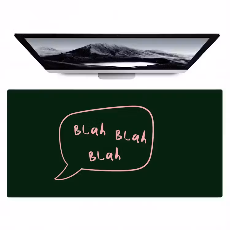 Tekstwolkje - Donkergroen - BLAH BLAH BLAH Muismat XXL klein -zzz3d