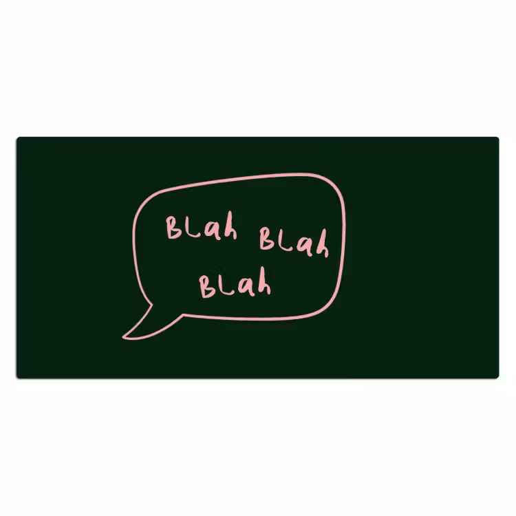Tekstwolkje - Donkergroen - BLAH BLAH BLAH Muismat XXL klein -3d_leeg