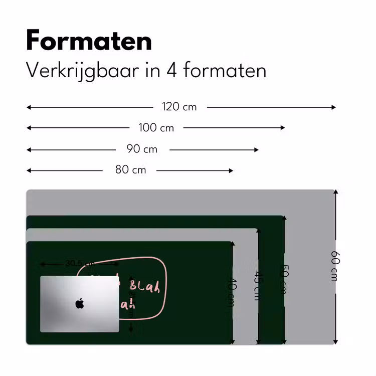 Tekstwolkje - Donkergroen - BLAH BLAH BLAH Muismat XXL klein -sfeer5