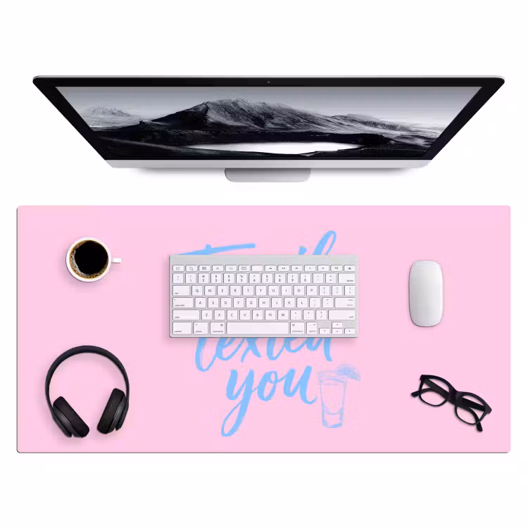 Tequila texted you - Roze - Blauw Muismat XXL klein -3d