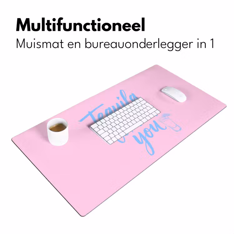 Tequila texted you - Roze - Blauw Muismat XXL klein -sfeer4